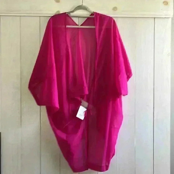 L'Agent by Agent Provocateur Rosana Swim Coverup Pink One Size Women's NEW Sheer - Picture 2 of 4